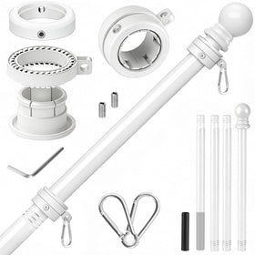 Haoridul flag pole outdoor house with white finish built for windy conditions