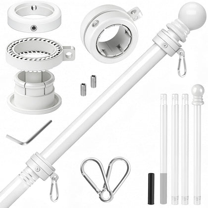Haoridul flag pole outdoor house with white finish built for windy conditions