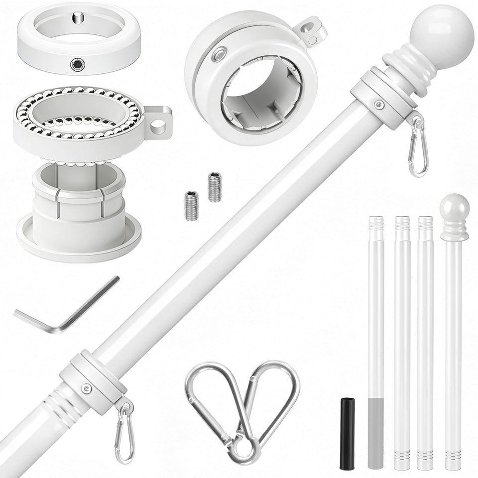 Haoridul flag pole outdoor house with white finish built for windy conditions