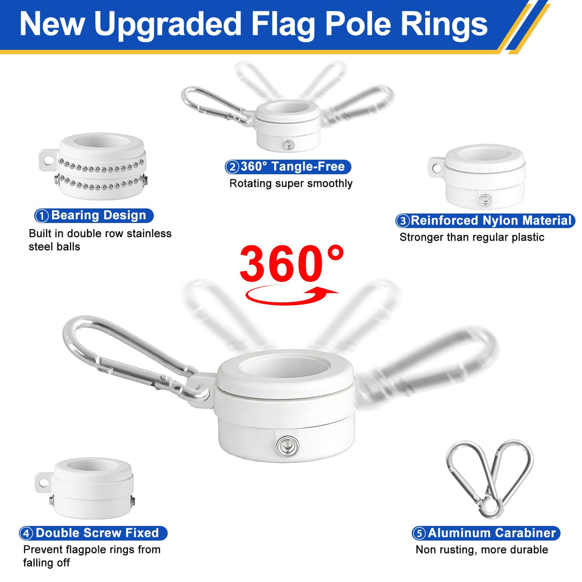 Haoridul flag ring double-row bearing enables tangle-free rotation
