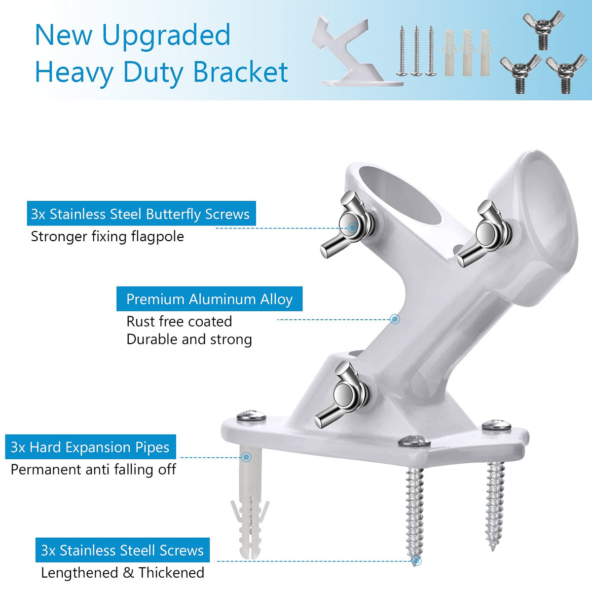 Haoridul heavy-duty aluminum bracket ensures sturdy wind resistance.