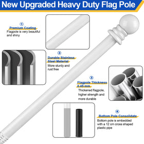 Haoridul stainless steel flag pole 1 inch 5 ft durable and rust resistant