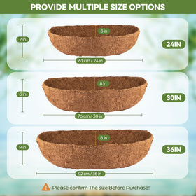 Wall basket or railing planter with coconut liner for plants.