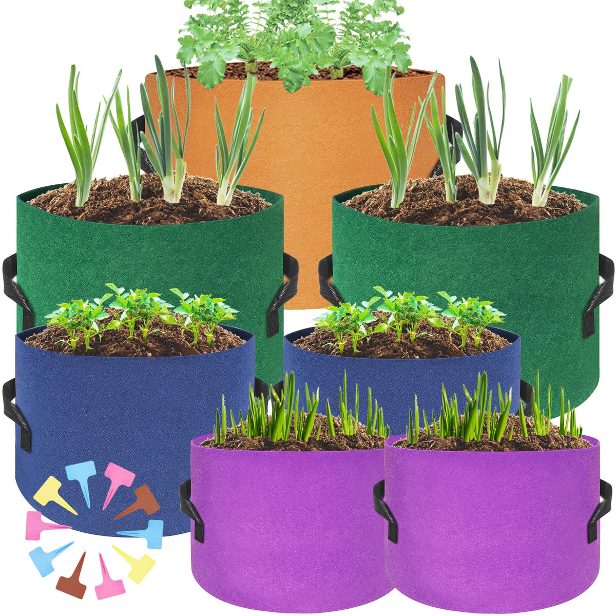 HAOWIN 400g breathable fabric grow bags for healthier roots.