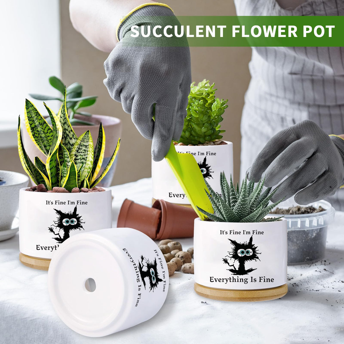 Haooxinwei gift-ready cat planter packaged securely for shipping