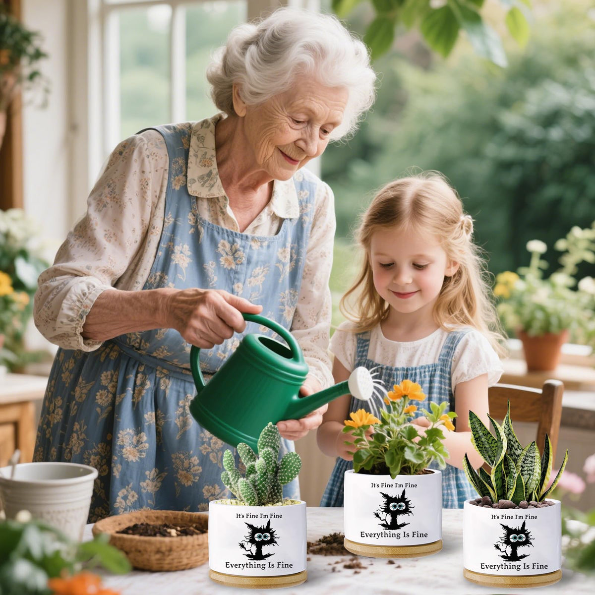 Haooxinwei premium ceramic cat pot with glossy finish