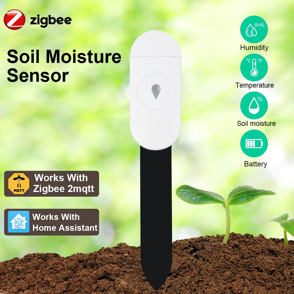 Haozee sensor pack3 in garden bed demonstrates real-time moisture awareness.