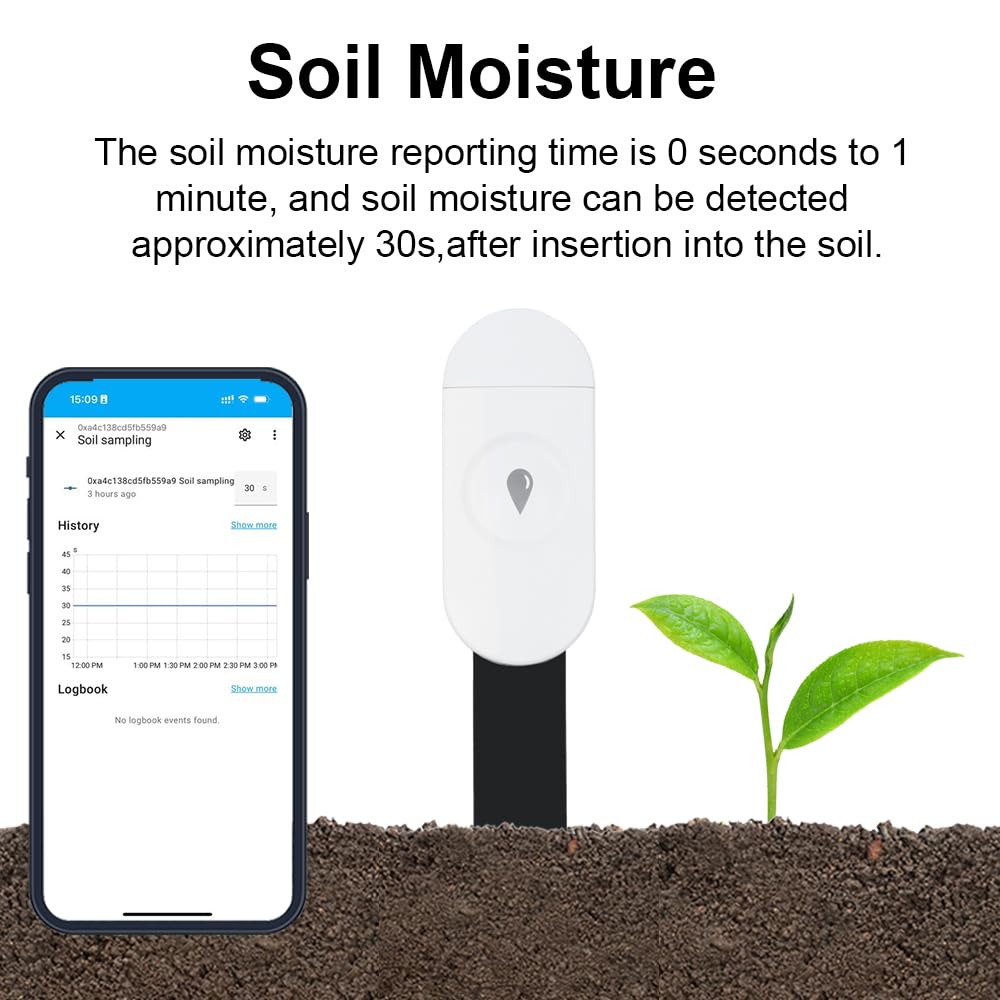 Haozee intelligent sensor in potted plant setup for proactive watering cues.