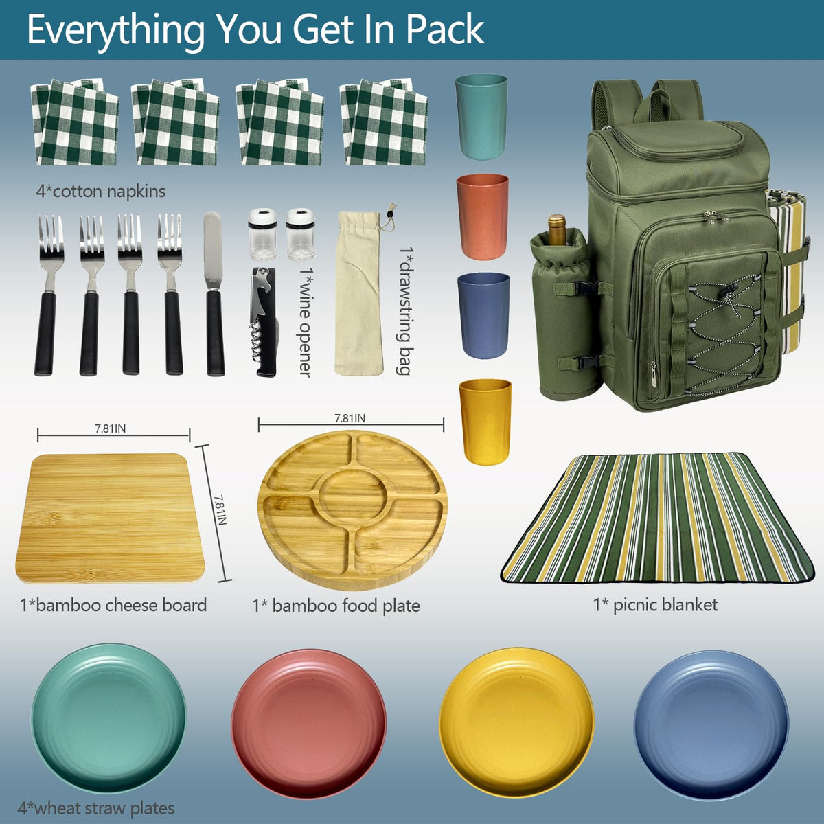 Hap Tim cutlery set included for convenient outdoor dining.