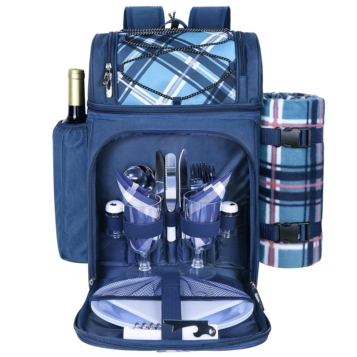 Hap Tim picnic backpack for two with organized compartments and comfy straps