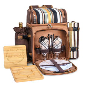 Hap Tim picnic backpack two with blanket for sunset picnics.