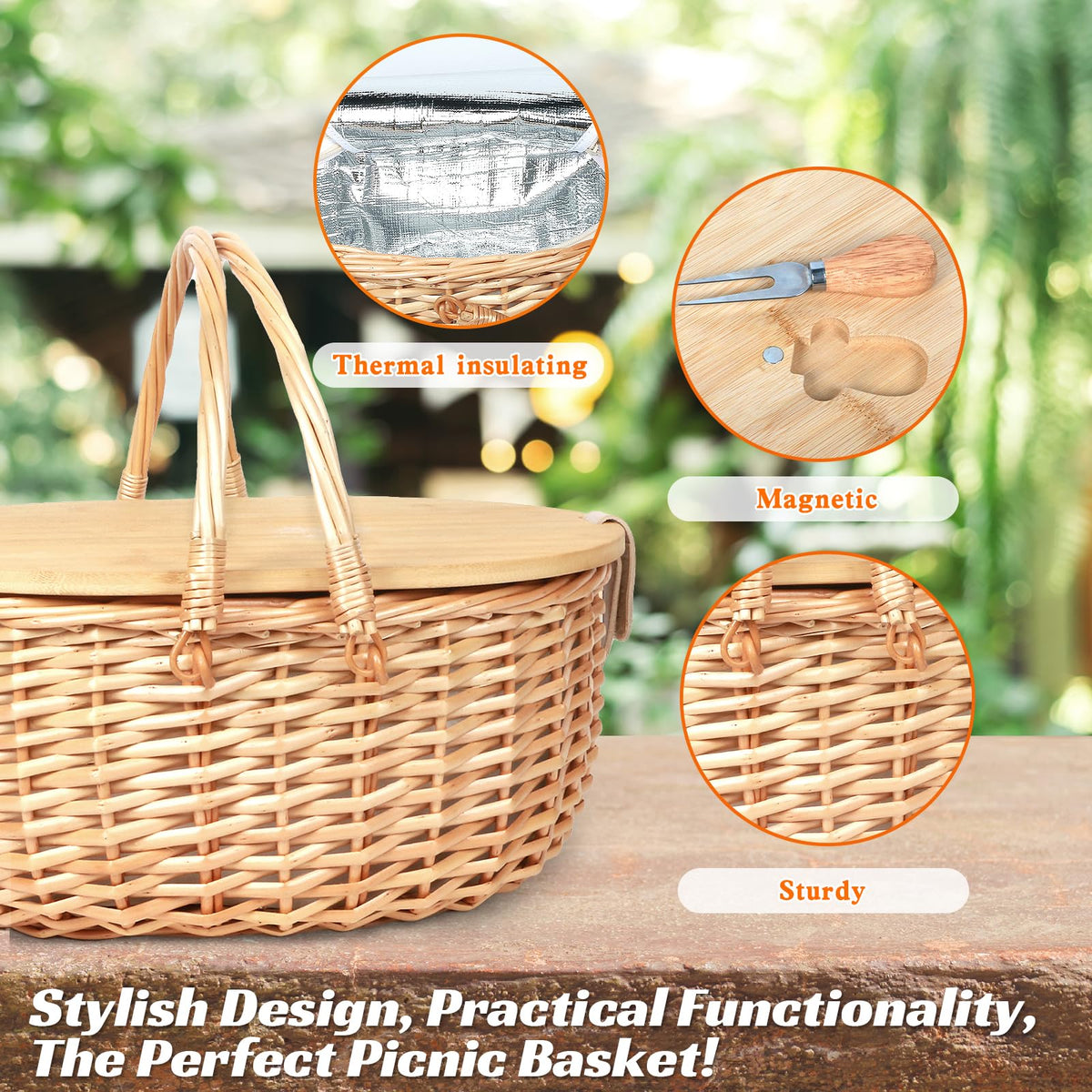 Hap Tim picnic basket for beach picnics and park days.