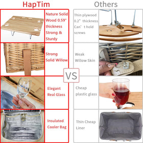 Hap Tim real wine glasses and bottle opener for picnic drinks.