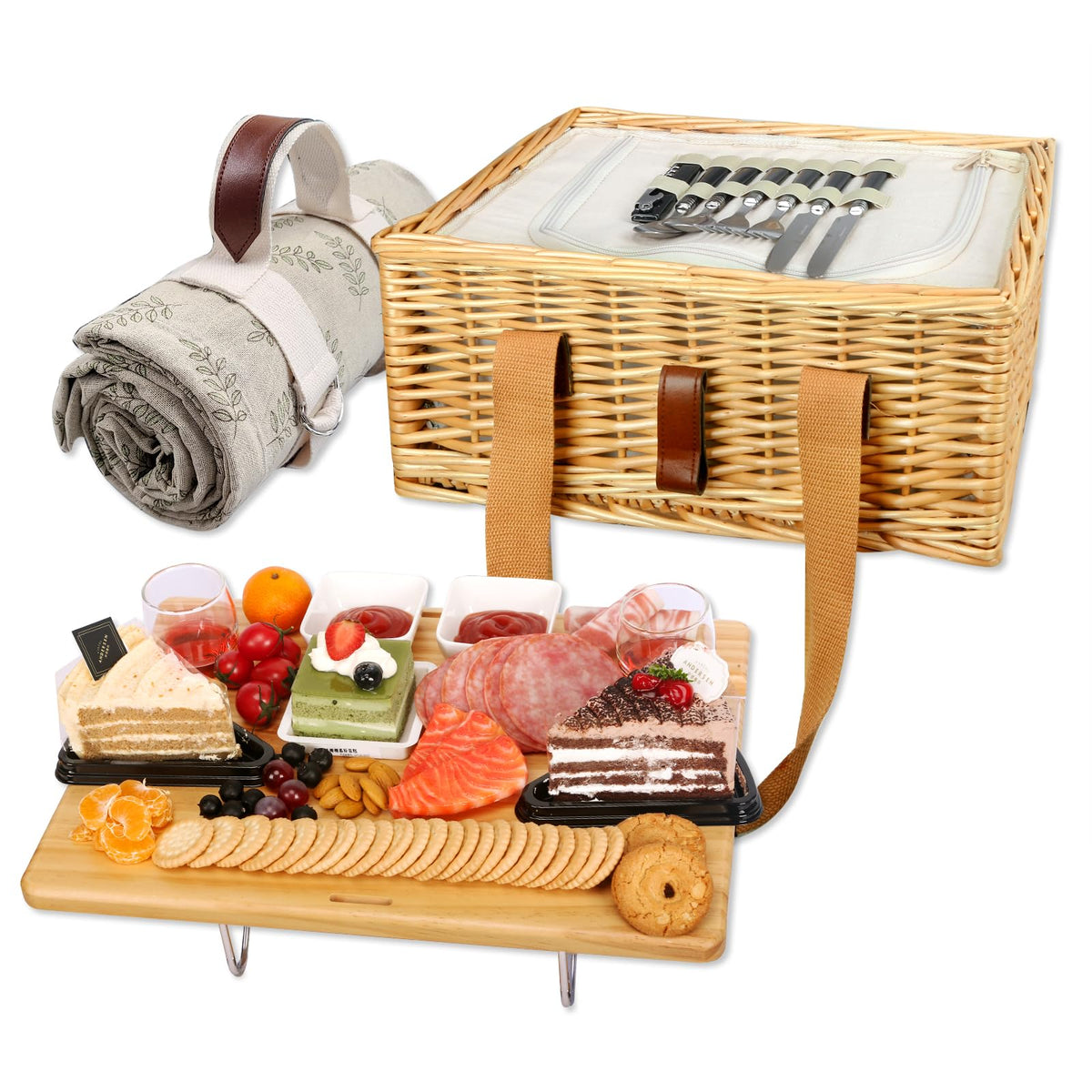 Hap Tim wicker picnic basket for two with classic charm and easy carry.