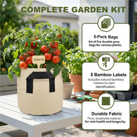 Haphomia aeration planting bags reinforced handles support heavy harvests and easy transport