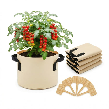 Haphomia grow bags 5gal side view for durable, breathable roots on balconies