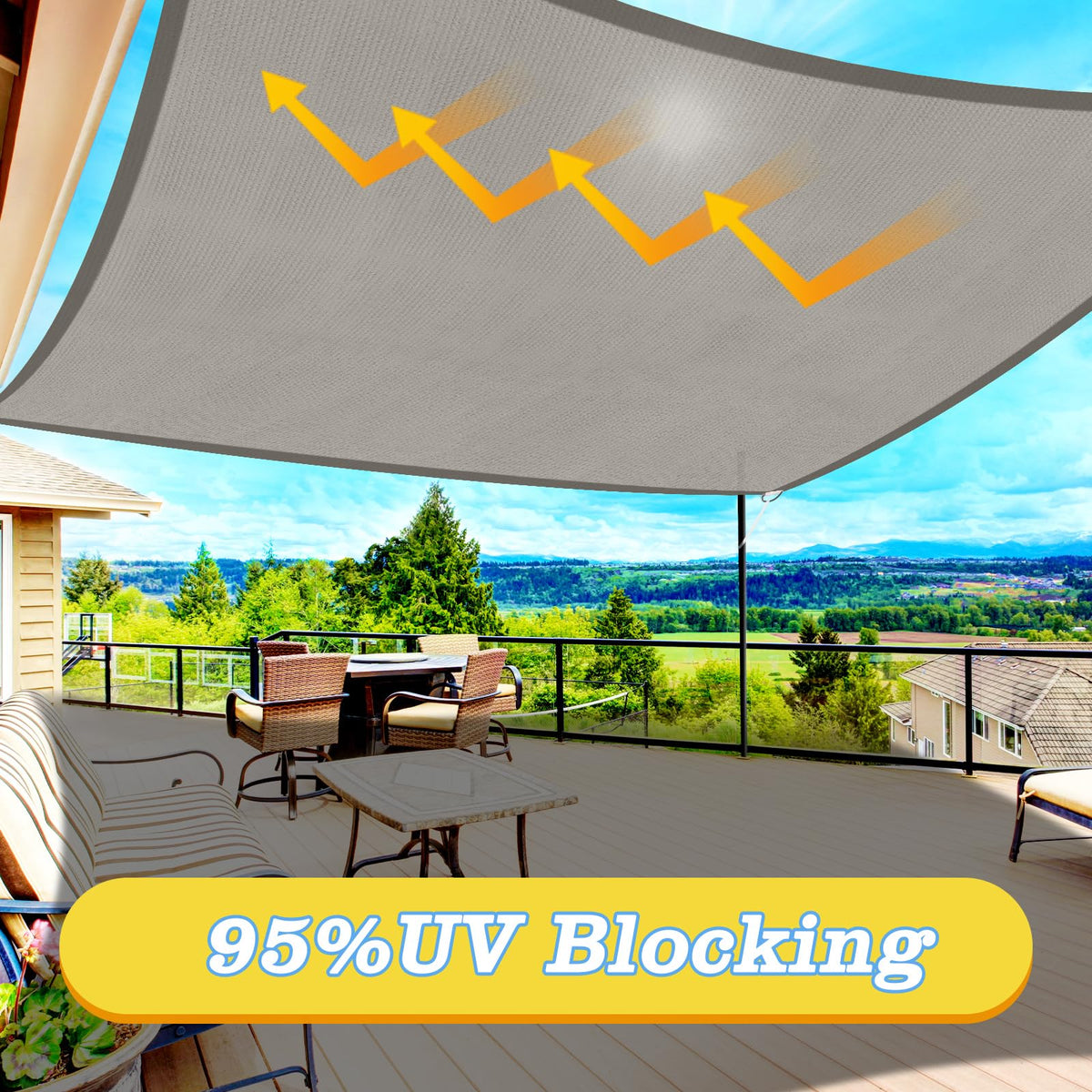 HappyTrends HDPE fabric close-up shows durable weave and shade performance.