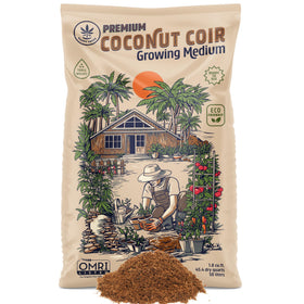 Happy Trees Coco Coir bag open showing premium coconut fiber for seed starting