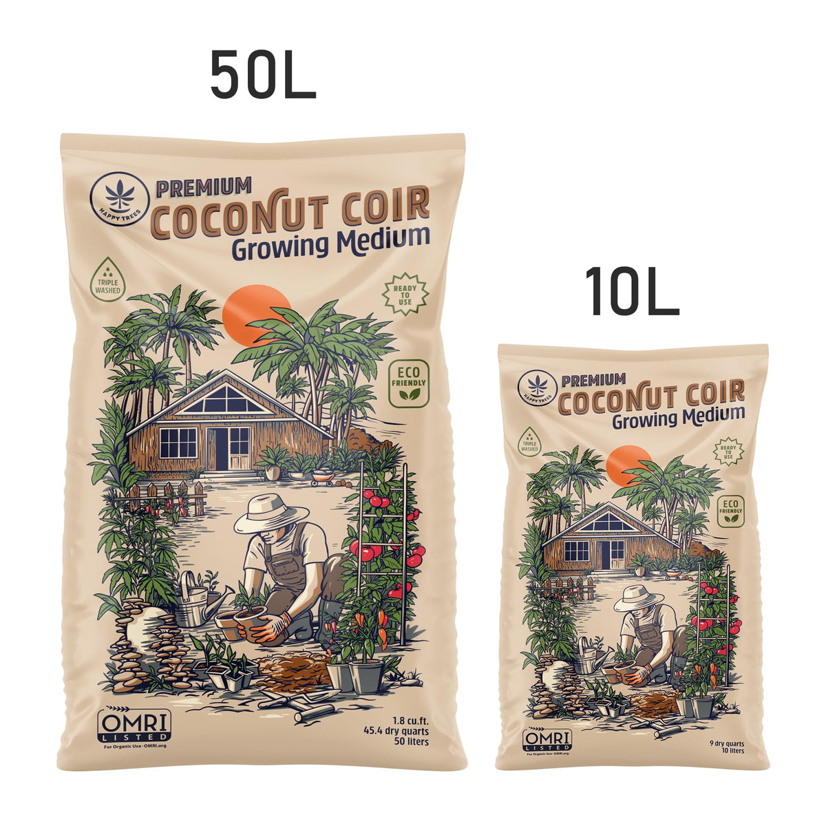 Happy Trees Coco Coir OMRI-listed for organic gardening use