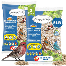 Happy Wings sunflower kernels display attract diverse wild birds