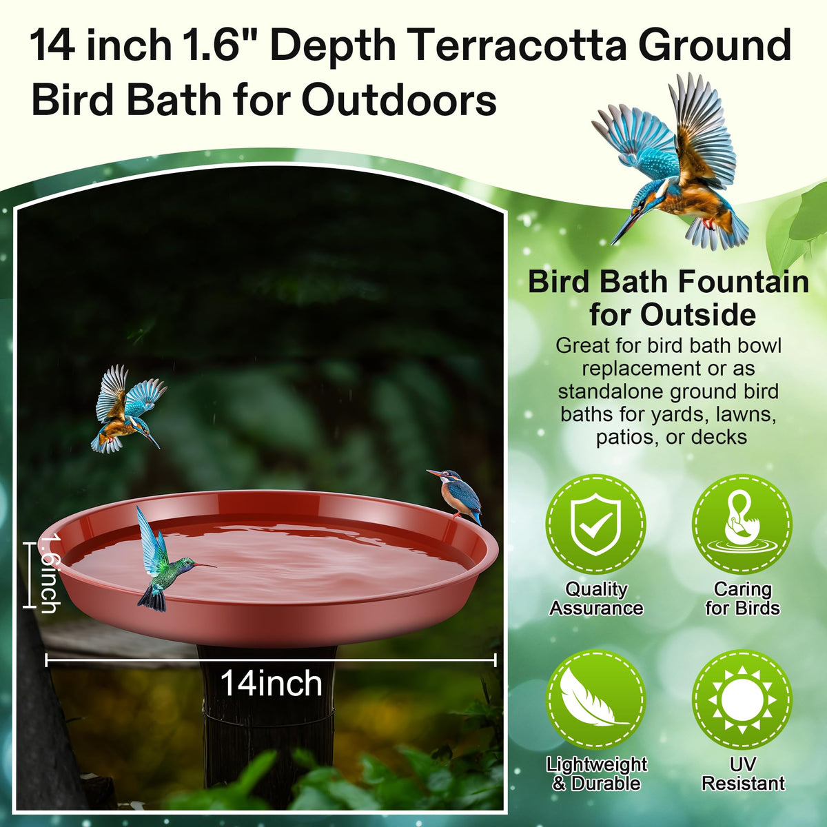 HappyAlley 14-inch diameter bowl offers spacious bath and drink space