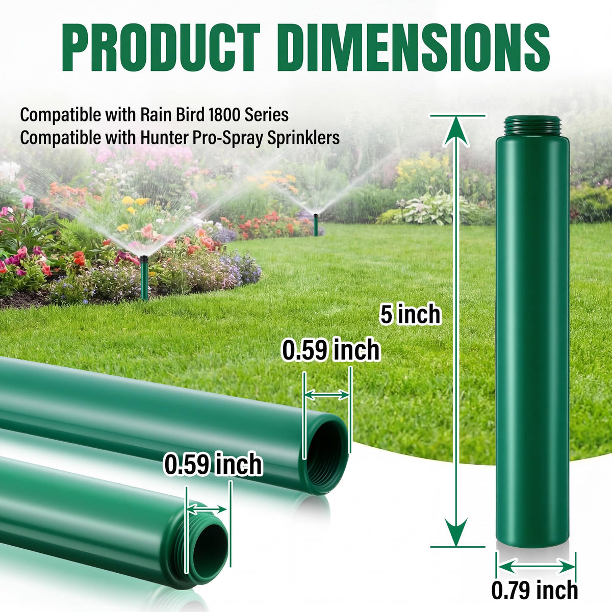 HappyAlley compatibility with Rain Bird 1800 and Hunter PRO-Spray sprinkler heads
