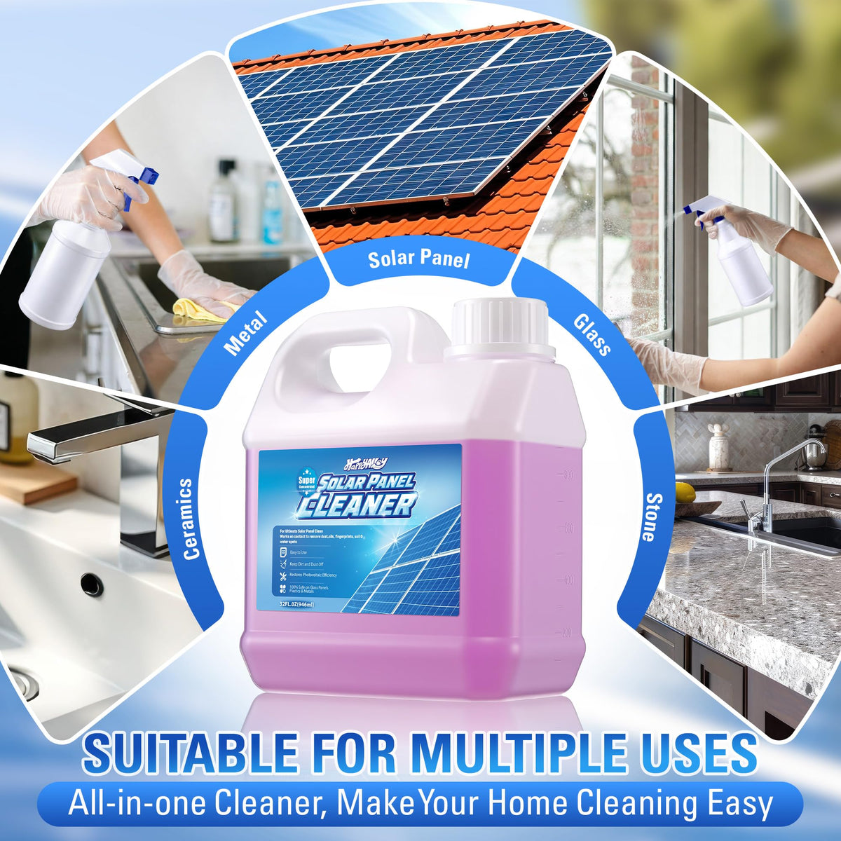 HappyAlley multi-surface cleaner for windows and metal surfaces.