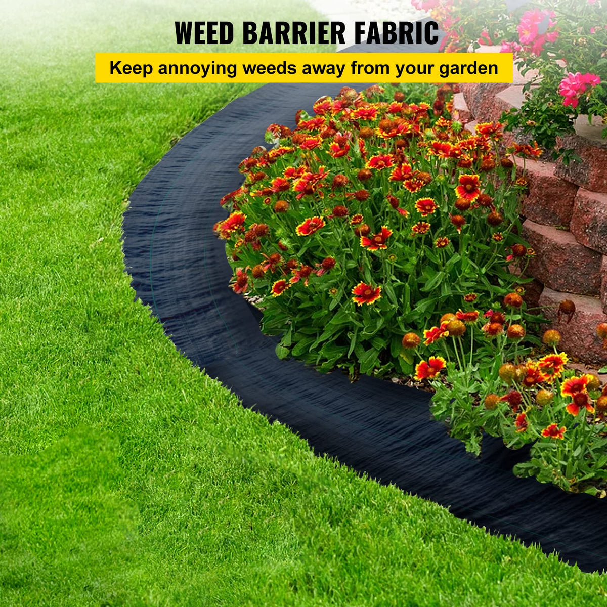 Happybuy 3oz landscape fabric delivers durable weed control for long-lasting garden beds.
