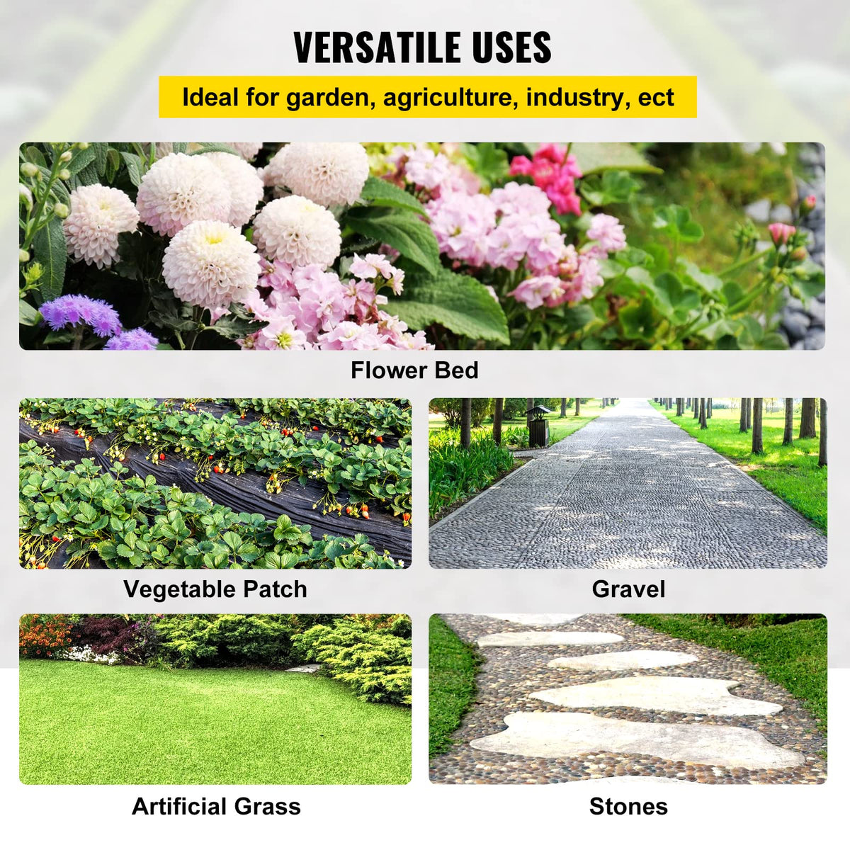 Happybuy durable garden fabric is suitable for lawns, driveways, and landscapes.