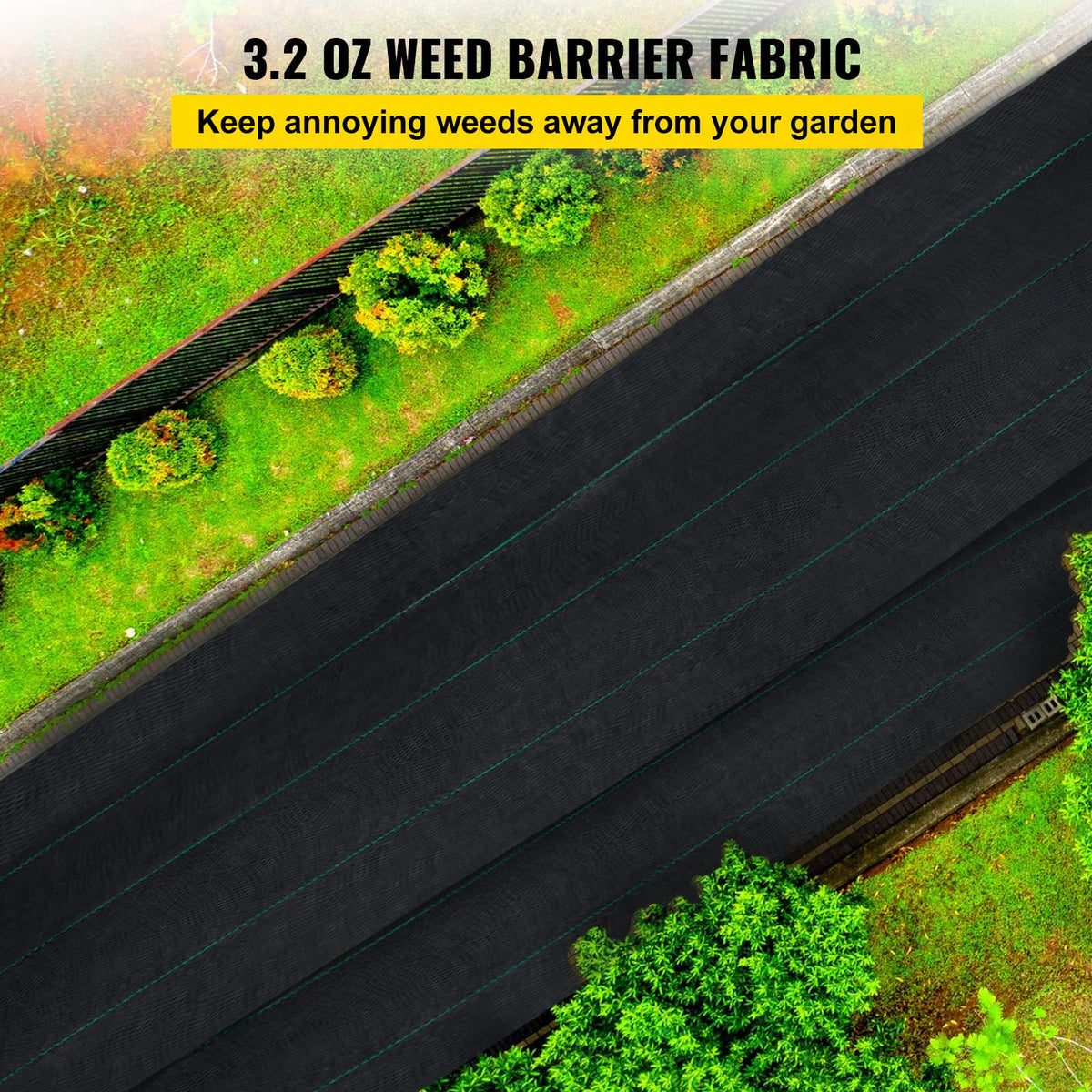 Happybuy landscape fabric close-up shows high permeability supporting soil moisture balance.