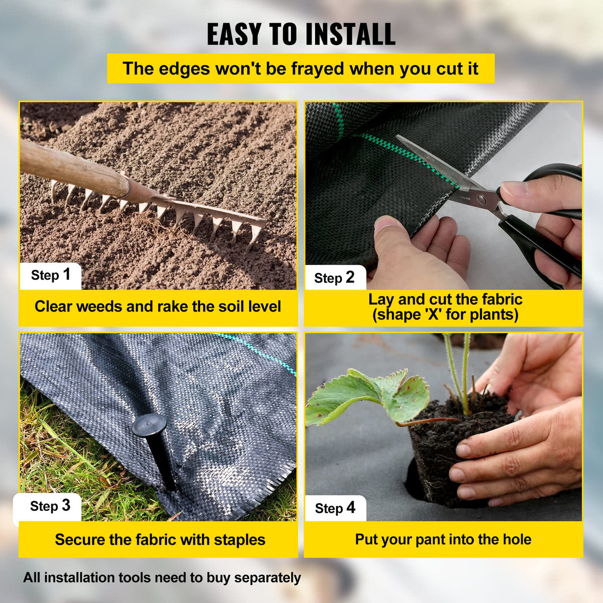 Happybuy weed mat covers large areas up to 2145 sq ft.