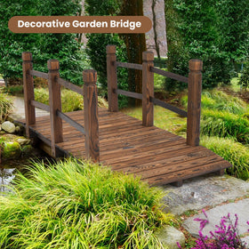 HAPPYGRILL wooden bridge over pond showcases durable arc design