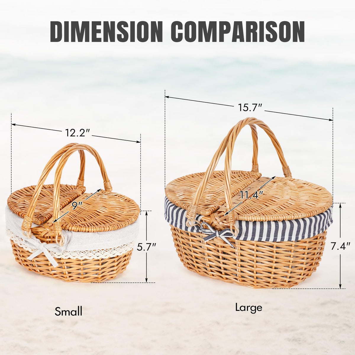 HappyPicnic handwoven wicker basket—natural materials and retro-chic look.