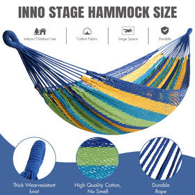 HappyPicnic handwoven rope hammock close-up, showcasing thick soft cords.