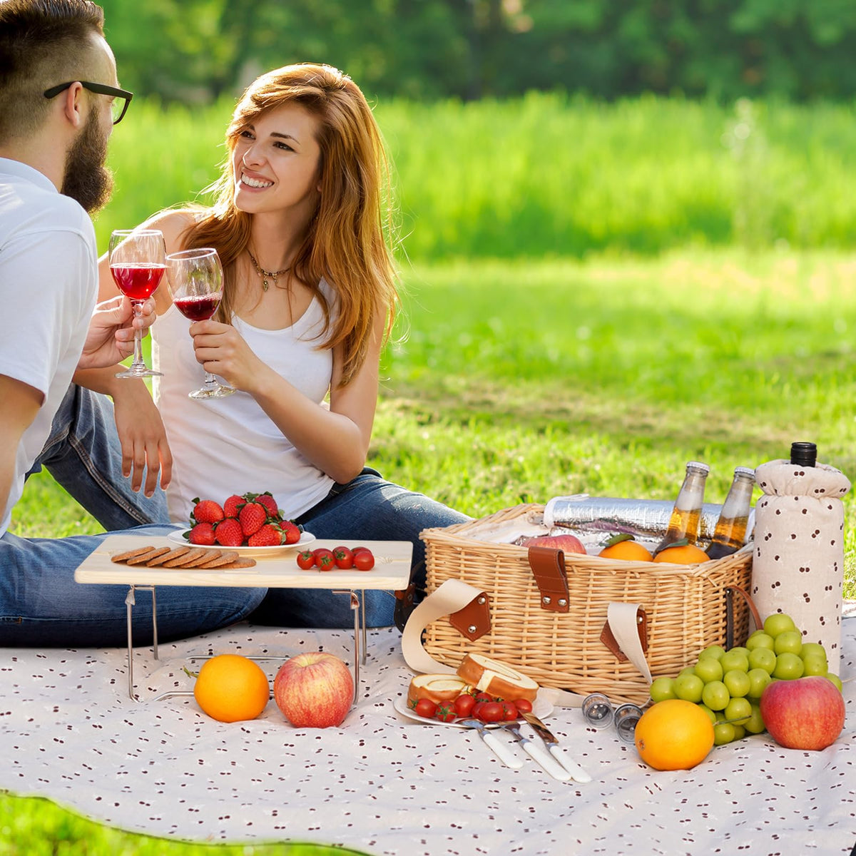 HappyPicnic salt and pepper shakers complete the table setting.