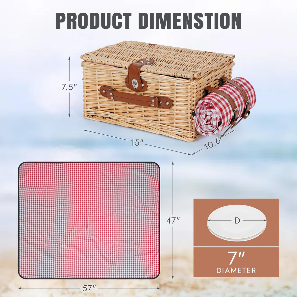 HappyPicnic willow-hamper displays handmade wicker craftsmanship for outdoor dining.