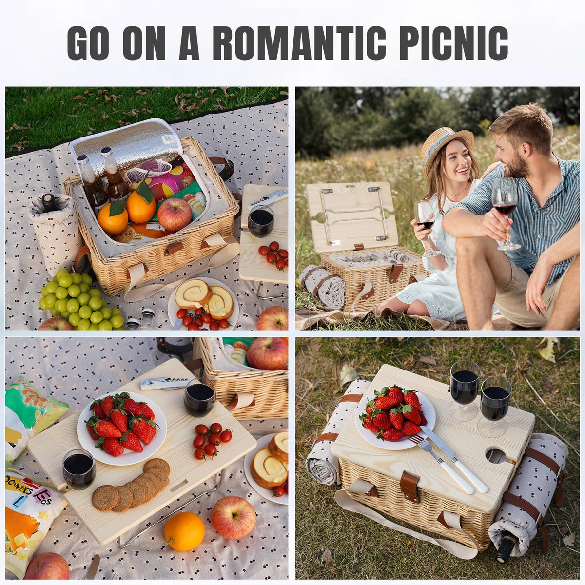 HappyPicnic clear wine glasses ready for outdoor sipping.