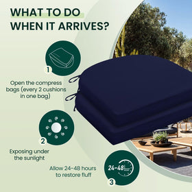 HARBOREST easy-care cushions wipe clean with damp cloth.