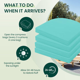 HARBOREST vacuum-packaged cushions fluff up to original shape after unpacking.