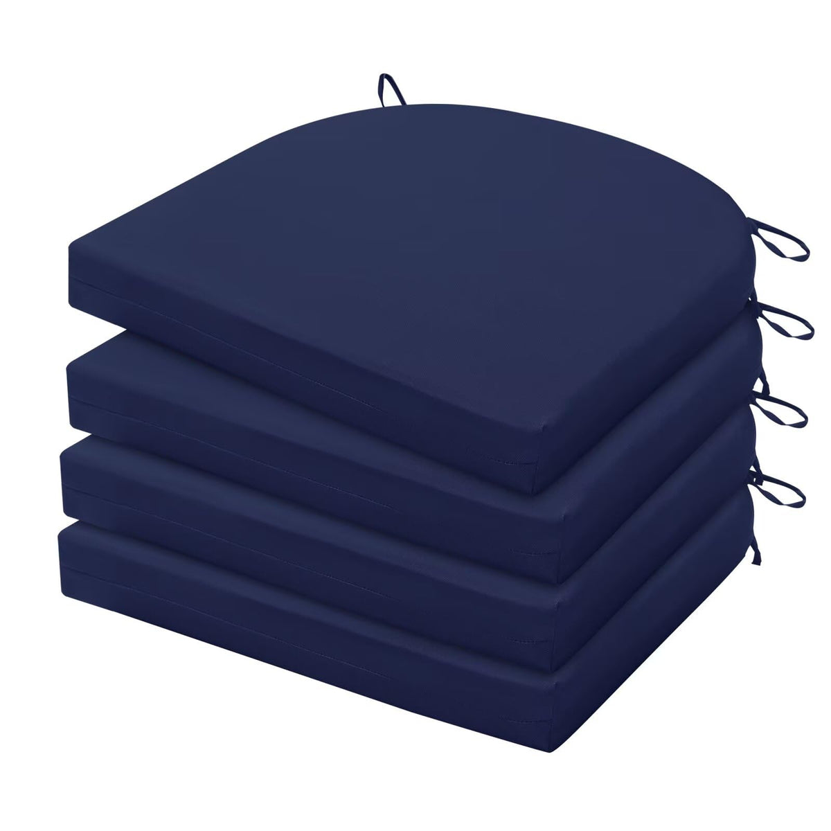 HARBOREST navy outdoor chair cushions set of four in packaging, ready for patio setup.