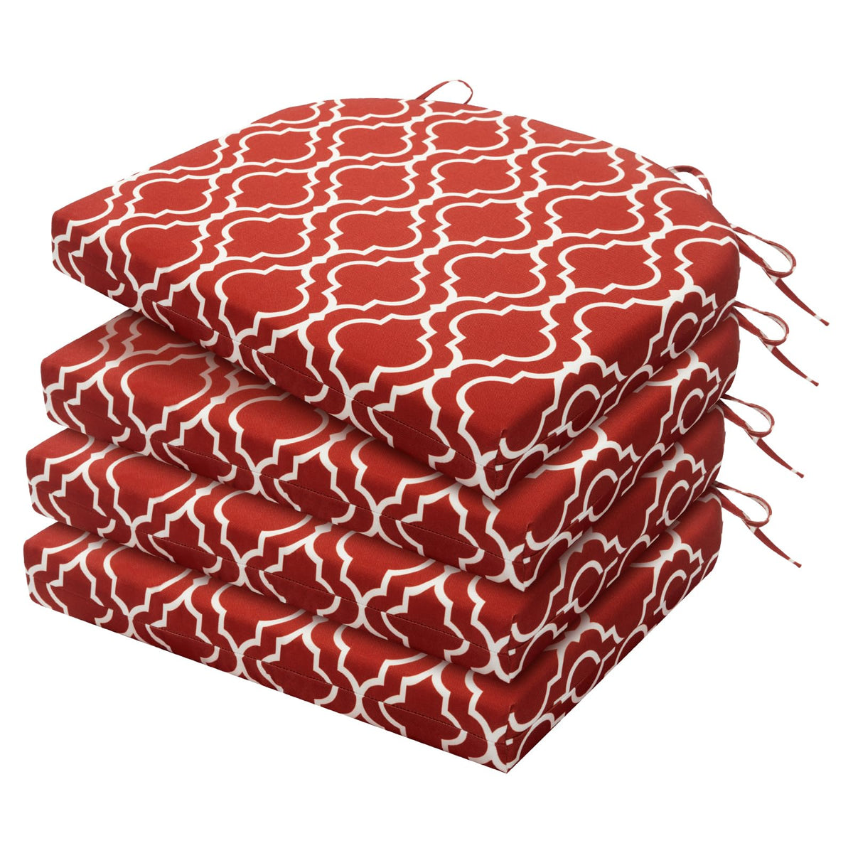 HARBOREST outdoor chair cushions set of four with geometry wine red pattern for vibrant patio seating