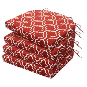 HARBOREST outdoor chair cushions set of four with geometry wine red pattern for vibrant patio seating