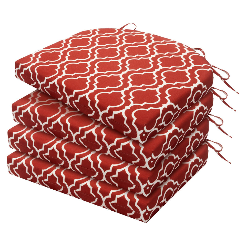 HARBOREST outdoor chair cushions set of four with geometry wine red pattern for vibrant patio seating