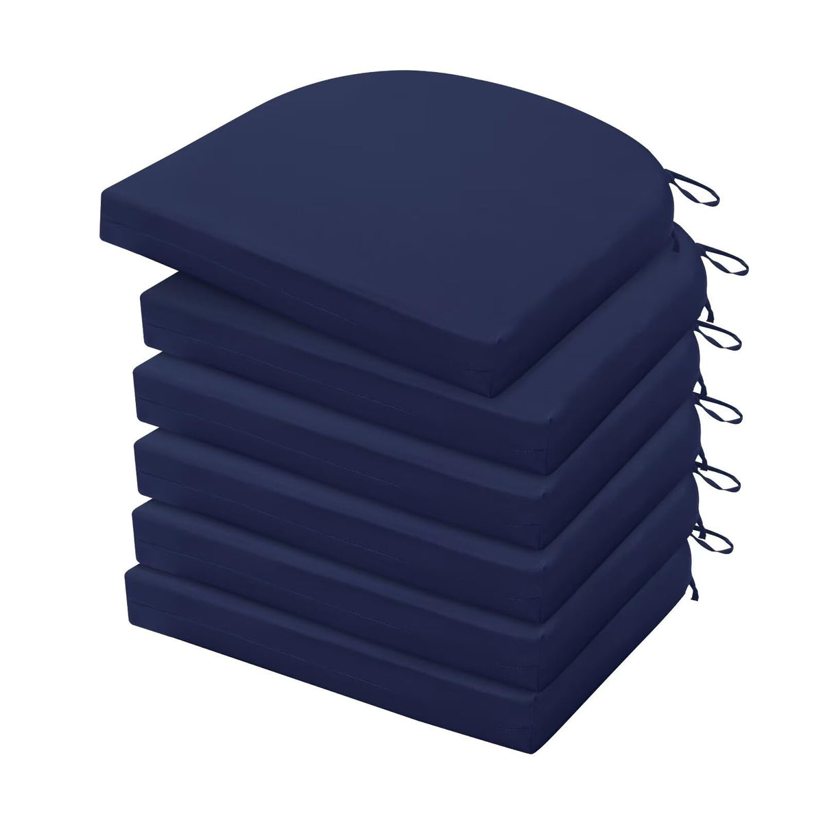 HARBOREST outdoor chair cushions 6-pack Navy for durable patio seating.