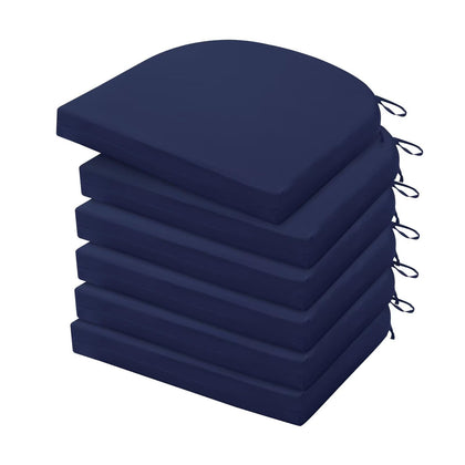 HARBOREST outdoor chair cushions 6-pack Navy for durable patio seating.