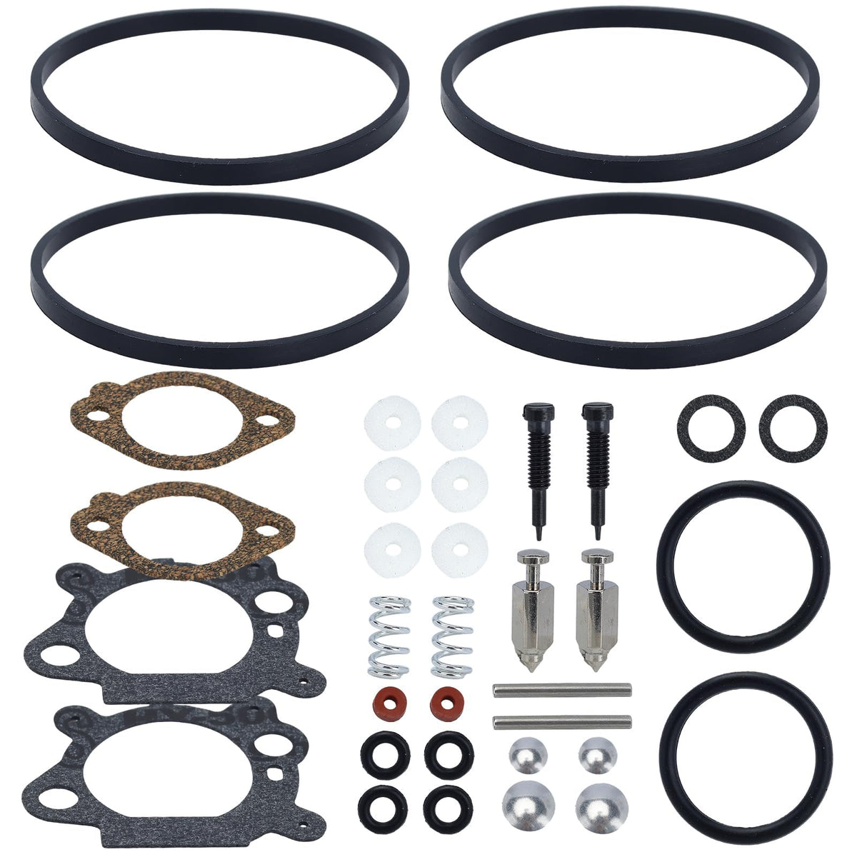 Harbot 498260 carburetor overhaul kit front view for Bri-gg-s engines, ready for precise rebuilds