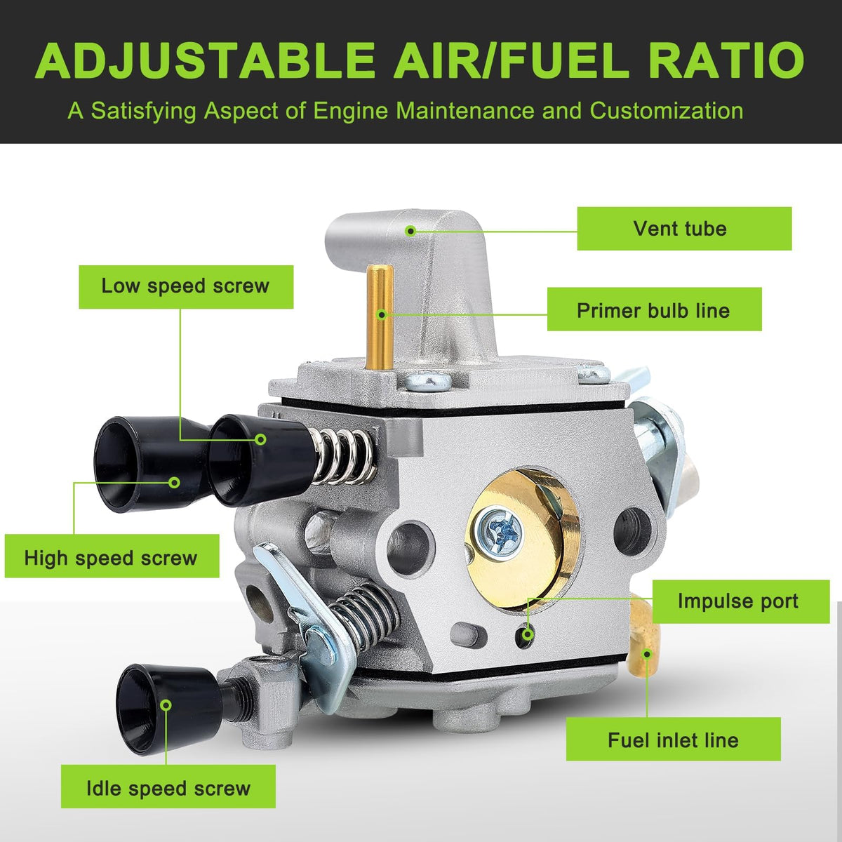 Harbot carburetor exterior close-up showcases durable casting and precise fittings