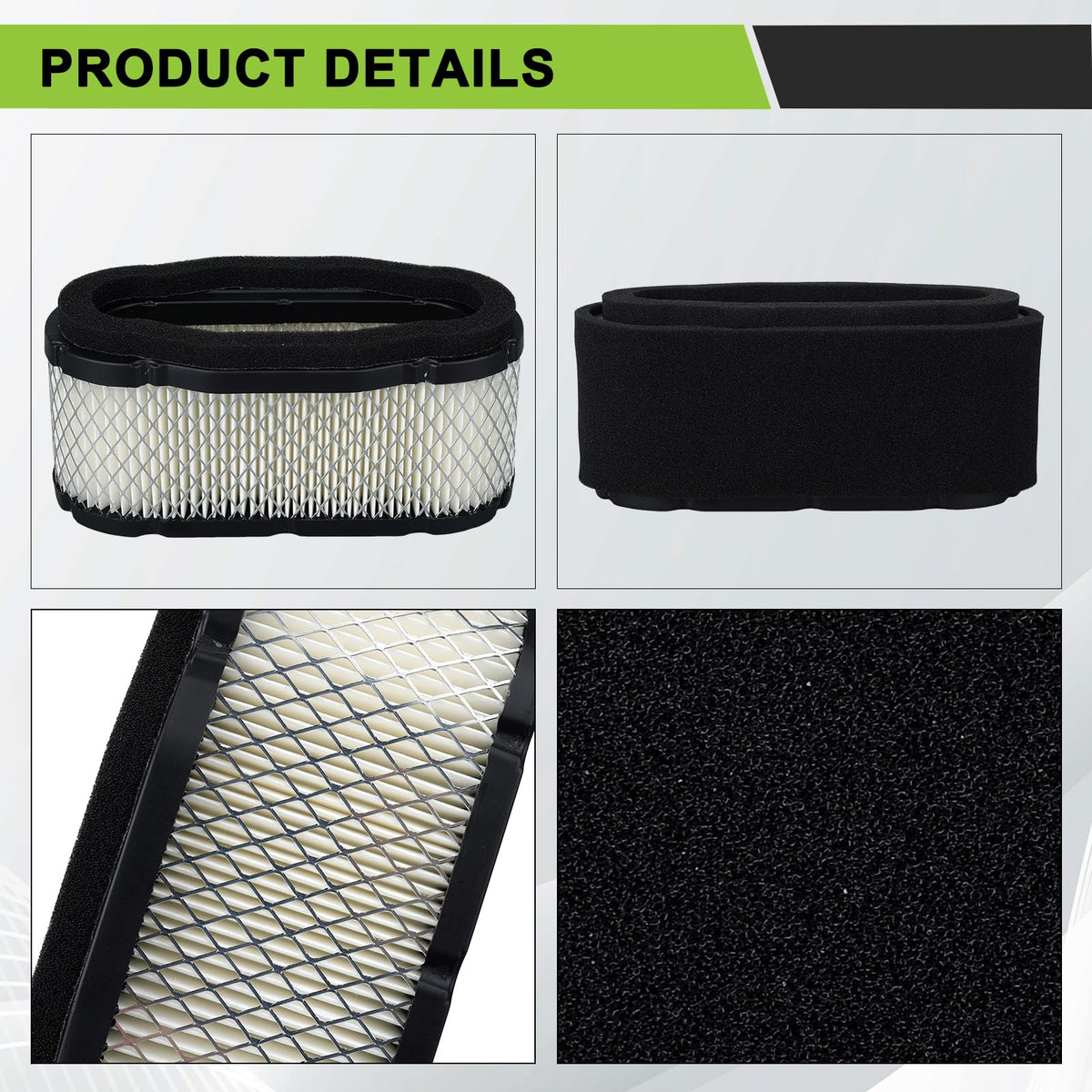 Harbot package includes air filter and pre-filter for JD mower maintenance