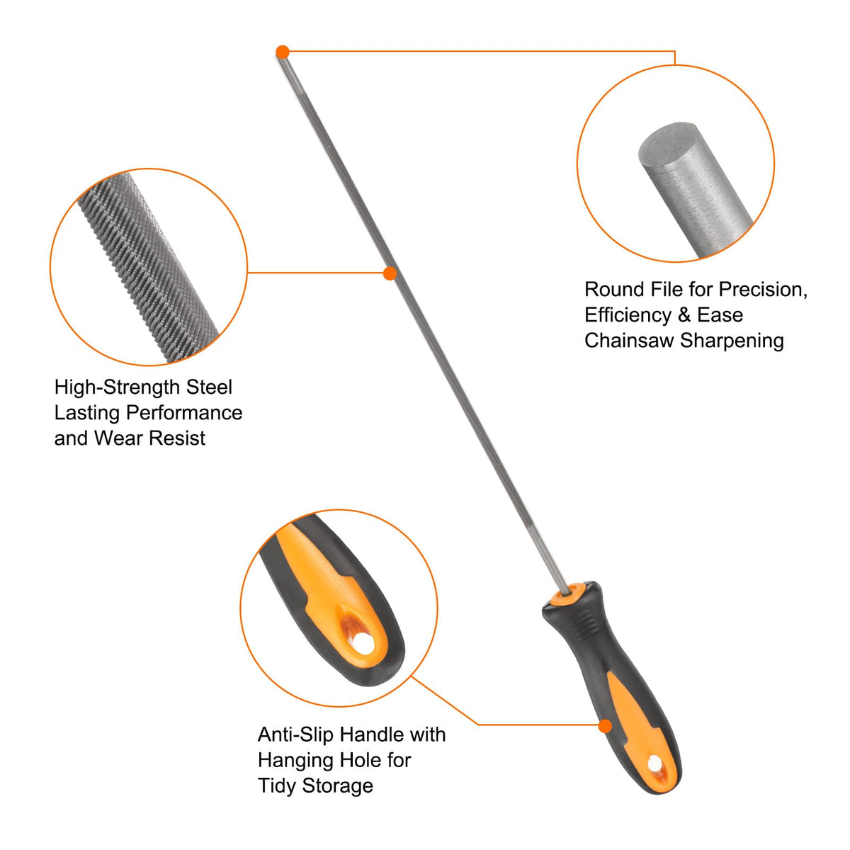 HARFINGTON file uses high-carbon chromium steel with heat treatment for lasting durability.
