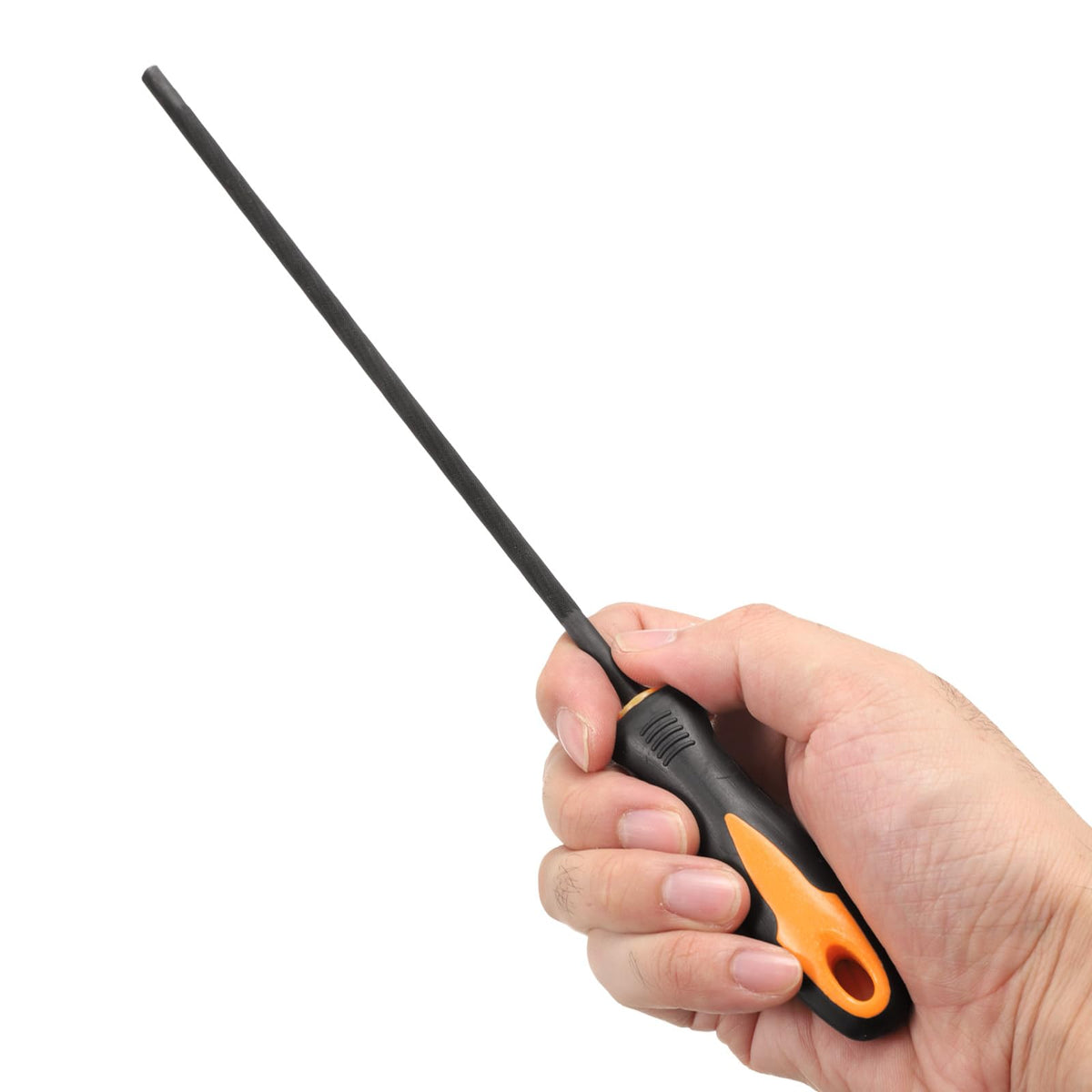 HARFINGTON plastic-handle chainsaw file provides comfortable gripping.